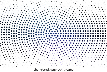 DARK BLUE vector modern geometrical circle abstract background. Dotted texture template. Geometric pattern in halftone style with gradient. 