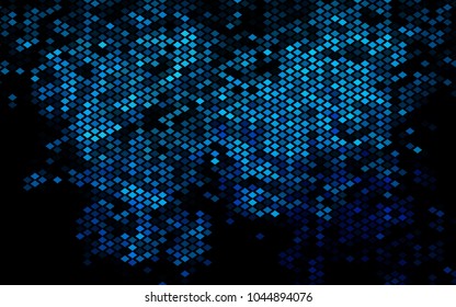 Dark BLUE vector modern geometrical background. Abstract template. Geometric pattern in square style with gradient.