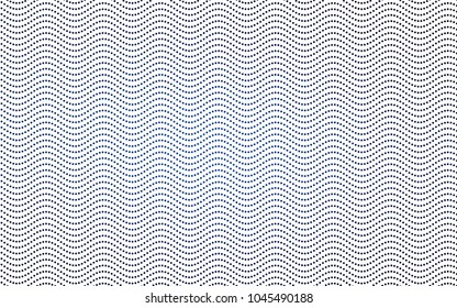 Dark BLUE vector modern geometrical circle abstract background. Dotted texture template. Geometric pattern in halftone style with gradient. 
