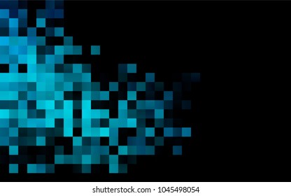 Dark BLUE vector modern geometrical background. Abstract template. Geometric pattern in square style with gradient.