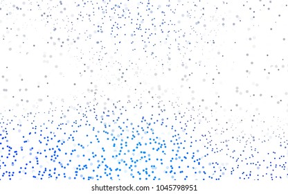 Dark BLUE vector modern geometrical circle abstract background. Dotted texture template. Geometric pattern in halftone style with gradient. 