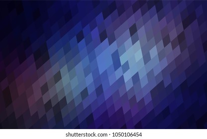 Dark BLUE vector modern geometrical background. Abstract template. Geometric pattern in square style with gradient.