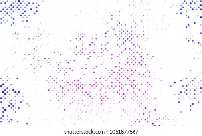 Dark BLUE vector modern geometrical circle abstract background. Dotted texture template. Geometric pattern in halftone style with gradient. 