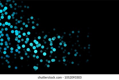 Dark BLUE vector modern geometrical circle abstract background. Dotted texture template. Geometric pattern in halftone style with gradient. 