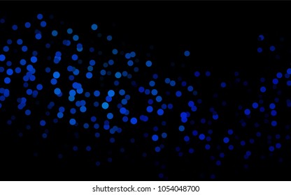 Dark BLUE vector modern geometrical circle abstract background. Dotted texture template. Geometric pattern in halftone style with gradient. 
