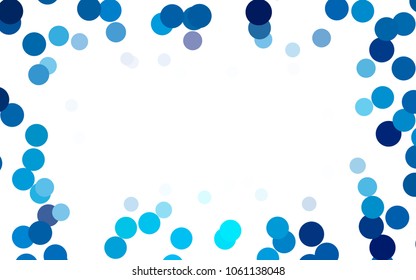 Dark BLUE vector modern geometrical circle abstract background. Dotted texture template. Geometric pattern in halftone style with gradient. 