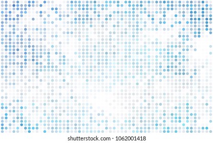 Dark BLUE vector modern geometrical circle abstract background. Dotted texture template. Geometric pattern in halftone style with gradient. 