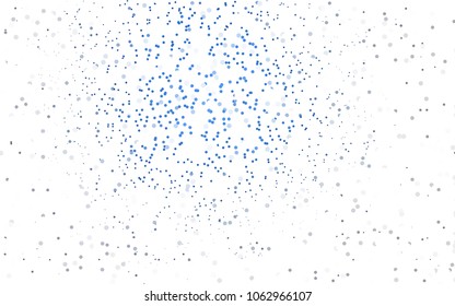 Dark BLUE vector modern geometrical circle abstract background. Dotted texture template. Geometric pattern in halftone style with gradient. 