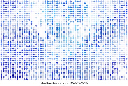 Dark BLUE vector modern geometrical circle abstract background. Dotted texture template. Geometric pattern in halftone style with gradient. 