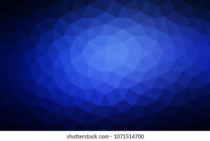 DARK BLUE vector modern geometrical abstract background. Texture, new background. Geometric background in Origami style with gradient. 