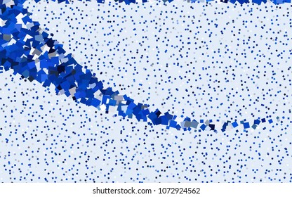 Dark BLUE vector modern geometrical background. Abstract template. Geometric pattern in square style with gradient.