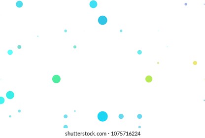 Dark BLUE vector modern geometrical circle abstract background. Dotted texture template. Geometric pattern in halftone style with gradient. 