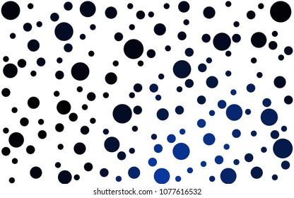 DARK BLUE vector modern geometrical circle abstract background. Dotted texture template. Geometric pattern in halftone style with gradient. 