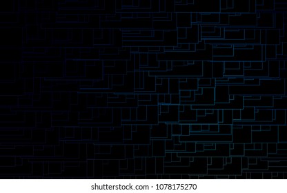 Dark BLUE vector modern geometrical background. Abstract template. Geometric pattern in square style with gradient.