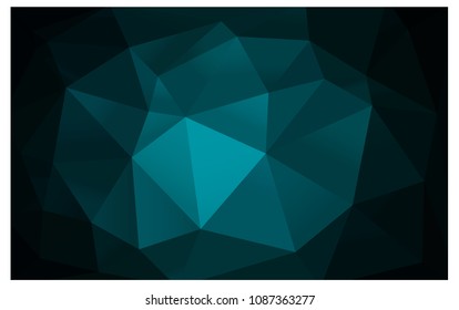 DARK BLUE vector modern geometrical abstract background. Texture, new background. Geometric background in Origami style with gradient. 
