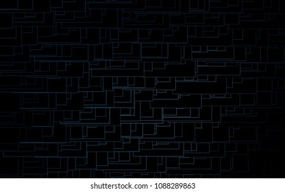 Dark BLUE vector modern geometrical background. Abstract template. Geometric pattern in square style with gradient.
