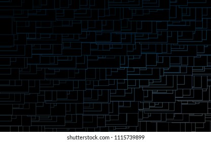Dark BLUE vector modern geometrical background. Abstract template. Geometric pattern in square style with gradient.