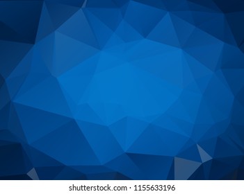 DARK BLUE vector modern geometrical abstract background. Texture, new background. Geometric background in Origami style with gradient.