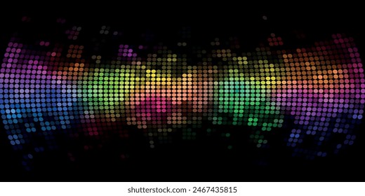Dark BLUE vector modern geometrical circle abstract background. Dotted texture template. Geometric pattern in halftone style with gradient.