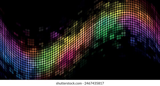 Fondo abstracto geométrico moderno del círculo del Vector AZUL oscuro. Plantilla de textura punteada. Patrón geométrico en estilo de semitonos con degradado.