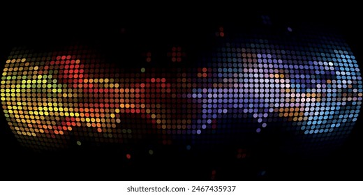 Fondo abstracto geométrico moderno del círculo del Vector AZUL oscuro. Plantilla de textura punteada. Patrón geométrico en estilo de semitonos con degradado.
