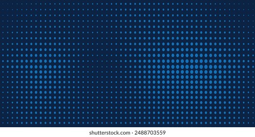 Dark BLUE vector modern geometrical circle abstract background. Dotted texture template. Geometric pattern in halftone style with gradient