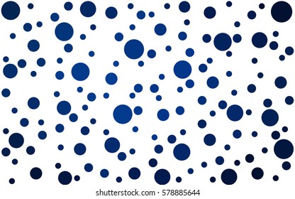 Dark blue vector modern geometrical circle abstract background. Dotted texture template. Geometric pattern in halftone style with gradient. 