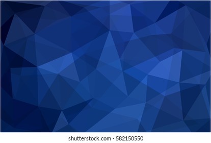 DARK BLUE vector modern geometrical abstract background. Texture, new background. Geometric background in Origami style with gradient. 