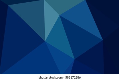 Dark blue vector modern geometrical abstract background. Texture, new background. Geometric background in Origami style with gradient. 