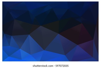 DARK BLUE vector modern geometrical abstract background. Texture, new background. Geometric background in Origami style with gradient. 