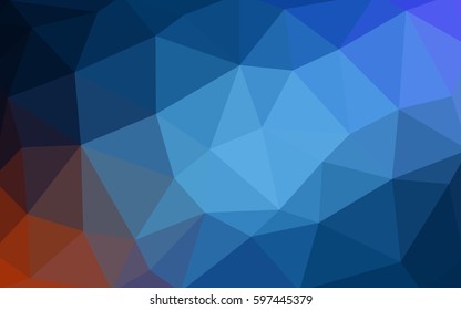 DARK BLUE vector modern geometrical abstract background. Texture, new background. Geometric background in Origami style with gradient. 