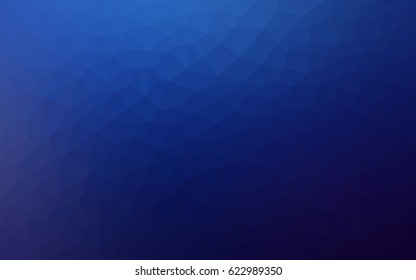 DARK BLUE vector modern geometrical abstract background. Texture, new background. Geometric background in Origami style with gradient. 