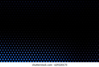 Dark BLUE vector modern geometrical circle abstract background. Dotted texture template. Geometric pattern in halftone style with gradient. 