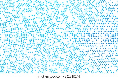 Dark BLUE vector modern geometrical circle abstract background. Dotted texture template. Geometric pattern in halftone style with gradient. 