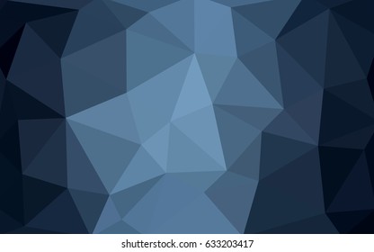 DARK BLUE vector modern geometrical abstract background. Texture, new background. Geometric background in Origami style with gradient. 