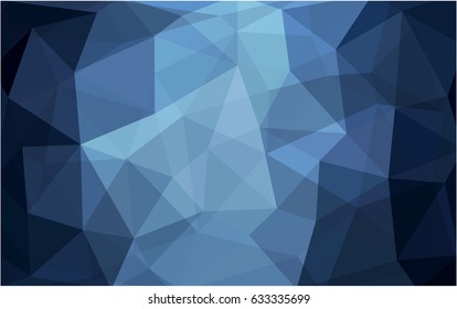 DARK BLUE vector modern geometrical abstract background. Texture, new background. Geometric background in Origami style with gradient. 