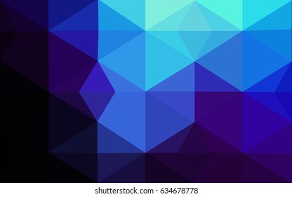 DARK BLUE vector modern geometrical abstract background. Texture, new background. Geometric background in Origami style with gradient. 