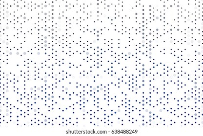 Dark BLUE vector modern geometrical circle abstract background. Dotted texture template. Geometric pattern in halftone style with gradient. 