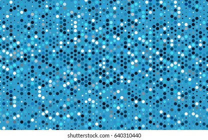 Dark BLUE vector modern geometrical circle abstract background. Dotted texture template. Geometric pattern in halftone style with gradient. 