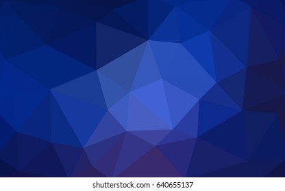 DARK BLUE vector modern geometrical abstract background. Texture, new background. Geometric background in Origami style with gradient. 