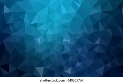 DARK BLUE vector modern geometrical abstract background. Texture, new background. Geometric background in Origami style with gradient. 
