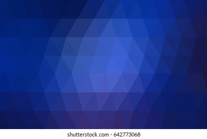 DARK BLUE vector modern geometrical abstract background. Texture, new background. Geometric background in Origami style with gradient. 