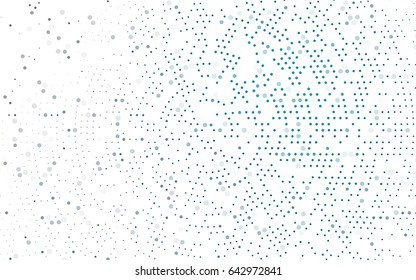 Dark BLUE vector modern geometrical circle abstract background. Dotted texture template. Geometric pattern in halftone style with gradient. 