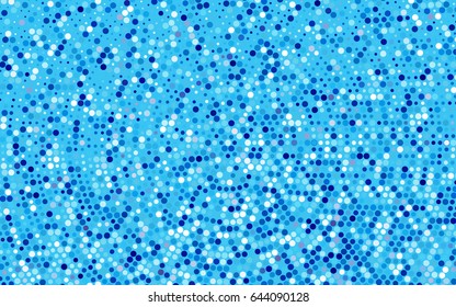 Dark BLUE vector modern geometrical circle abstract background. Dotted texture template. Geometric pattern in halftone style with gradient. 