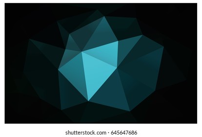 DARK BLUE vector modern geometrical abstract background. Texture, new background. Geometric background in Origami style with gradient. 
