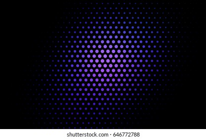Dark BLUE vector modern geometrical circle abstract background. Dotted texture template. Geometric pattern in halftone style with gradient. 