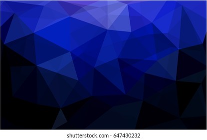 DARK BLUE vector modern geometrical abstract background. Texture, new background. Geometric background in Origami style with gradient. 