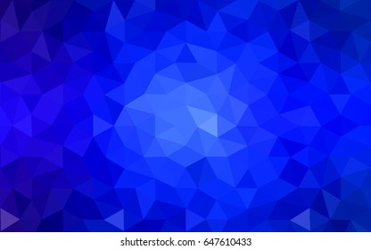 DARK BLUE vector modern geometrical abstract background. Texture, new background. Geometric background in Origami style with gradient. 