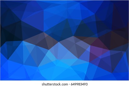 DARK BLUE vector modern geometrical abstract background. Texture, new background. Geometric background in Origami style with gradient. 