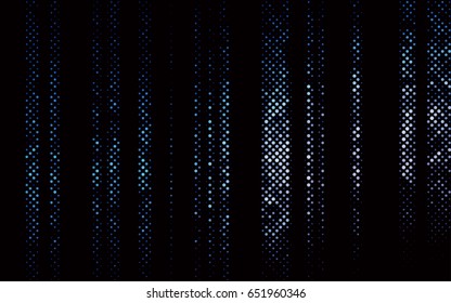 Dark BLUE vector modern geometrical circle abstract background. Dotted texture template. Geometric pattern in halftone style with gradient. 